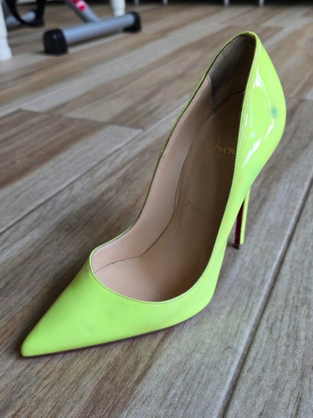 Christian Louboutin So-Kate Neon Yellow Patent Leather Eur. 36